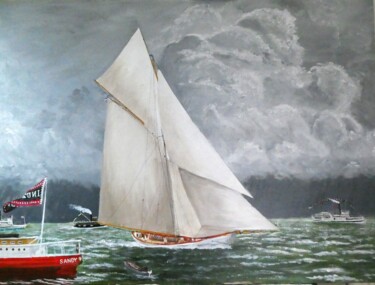 "Volunteer Rounding the Sandy Hook Lightship, 1883"